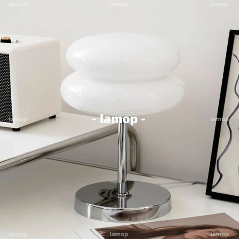 Room Decor Lighting Lamp - Bauhaus Cream‑Globe Table Lamp Mid‑Century Minimalist