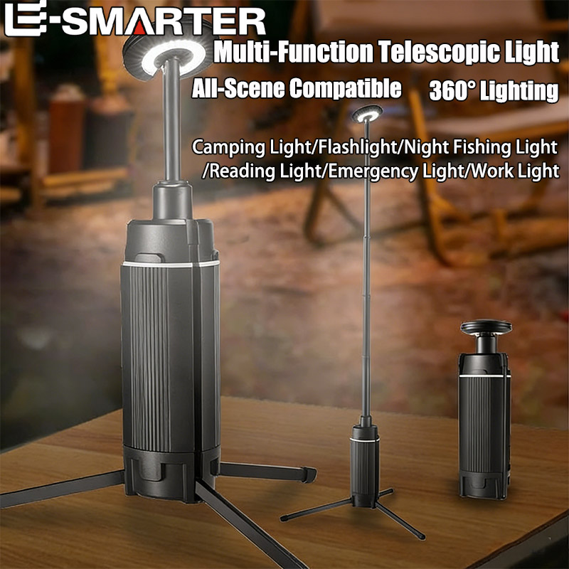 Floor Lamp Tripod - Portable Camping Lantern Telescopic LED Work