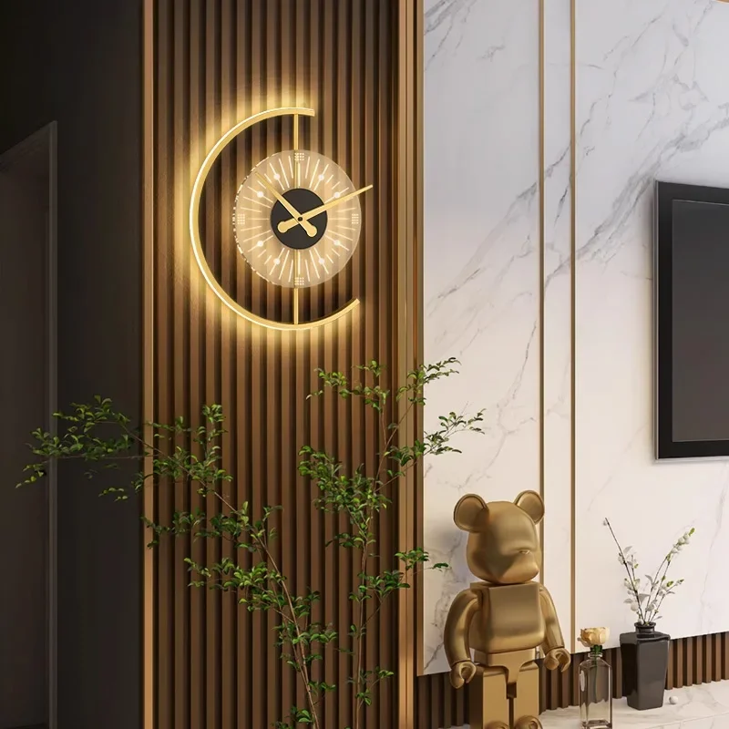 Modern LED Wall Lamp Clock Sco - Lighting Home Decor Wall Clocks review and price