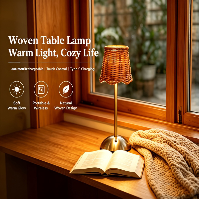 Bohemian Woven Rattan Art Tabl - Room Decor Lighting Lamp review and price