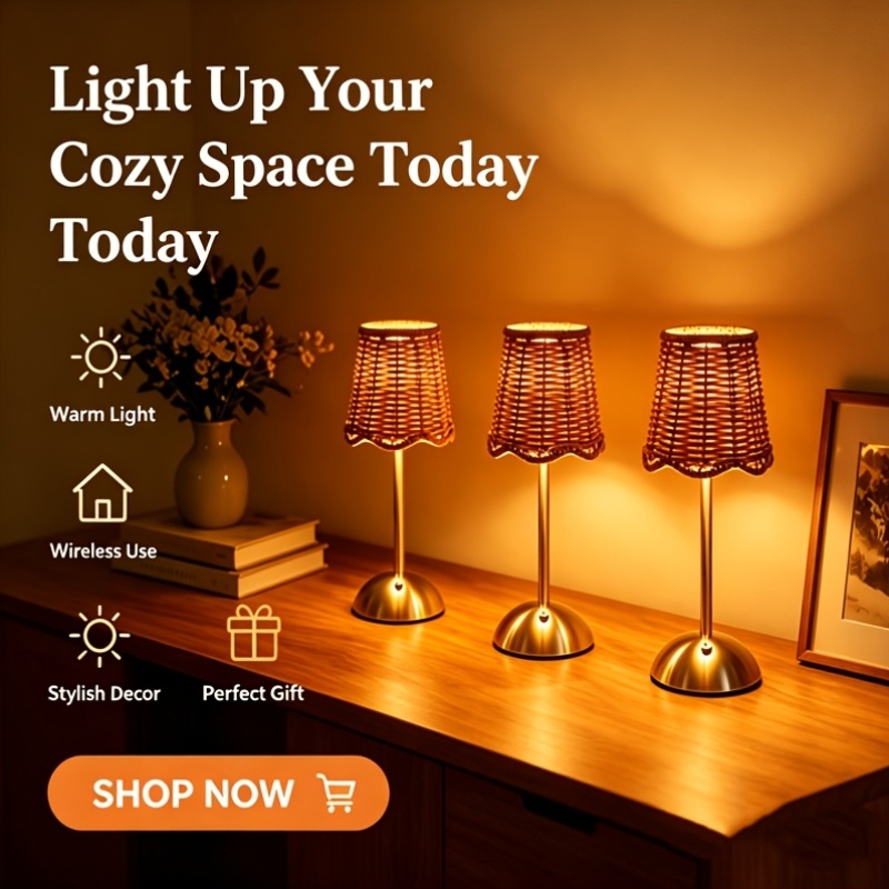 Bohemian Woven Rattan Art Tabl - Room Decor Lighting Lamp review and price