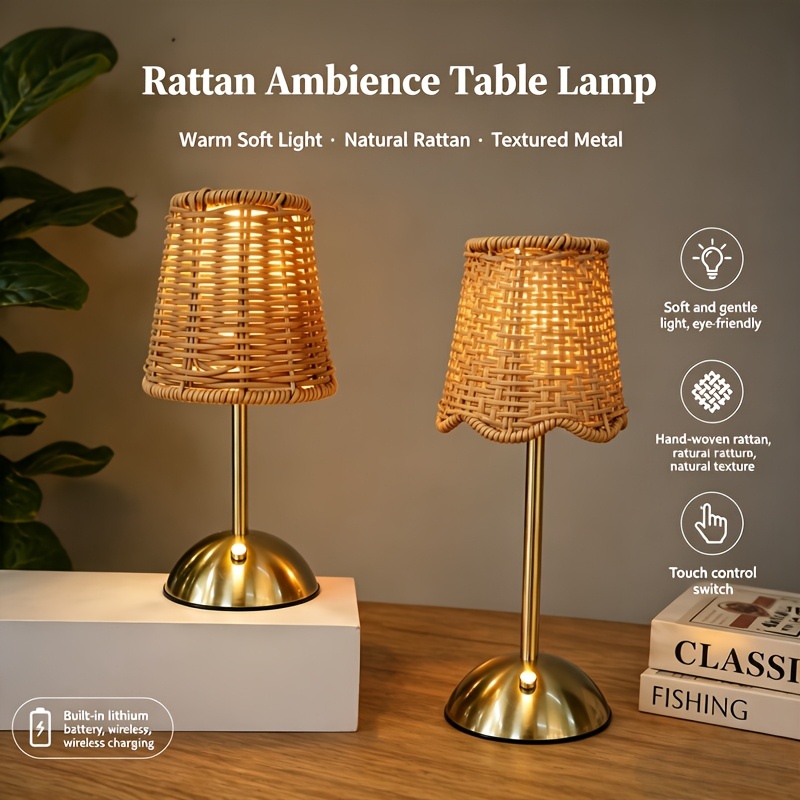 Bohemian Woven Rattan Art Tabl - Room Decor Lighting Lamp review and price