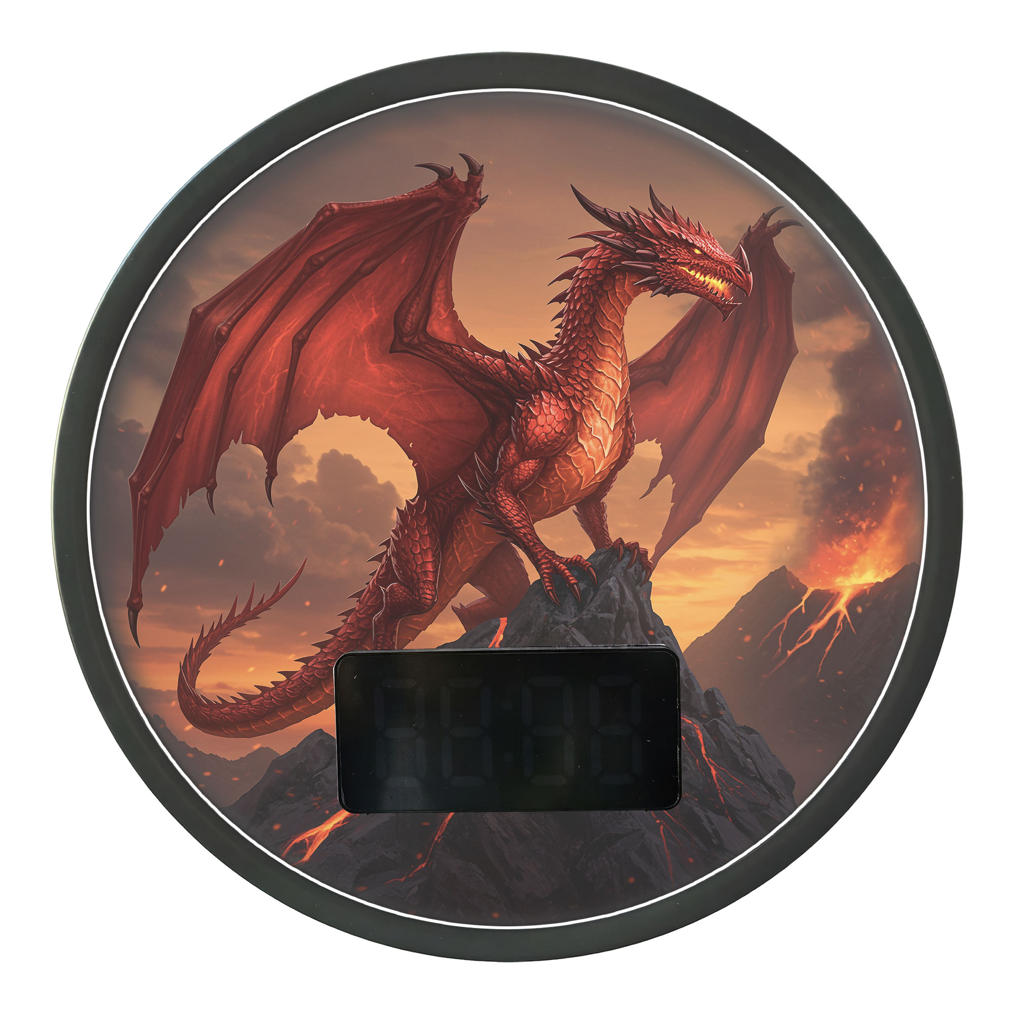 Red Fire Dragon LED Digital Wa - Lighting Home Decor Wall Clocks review and price