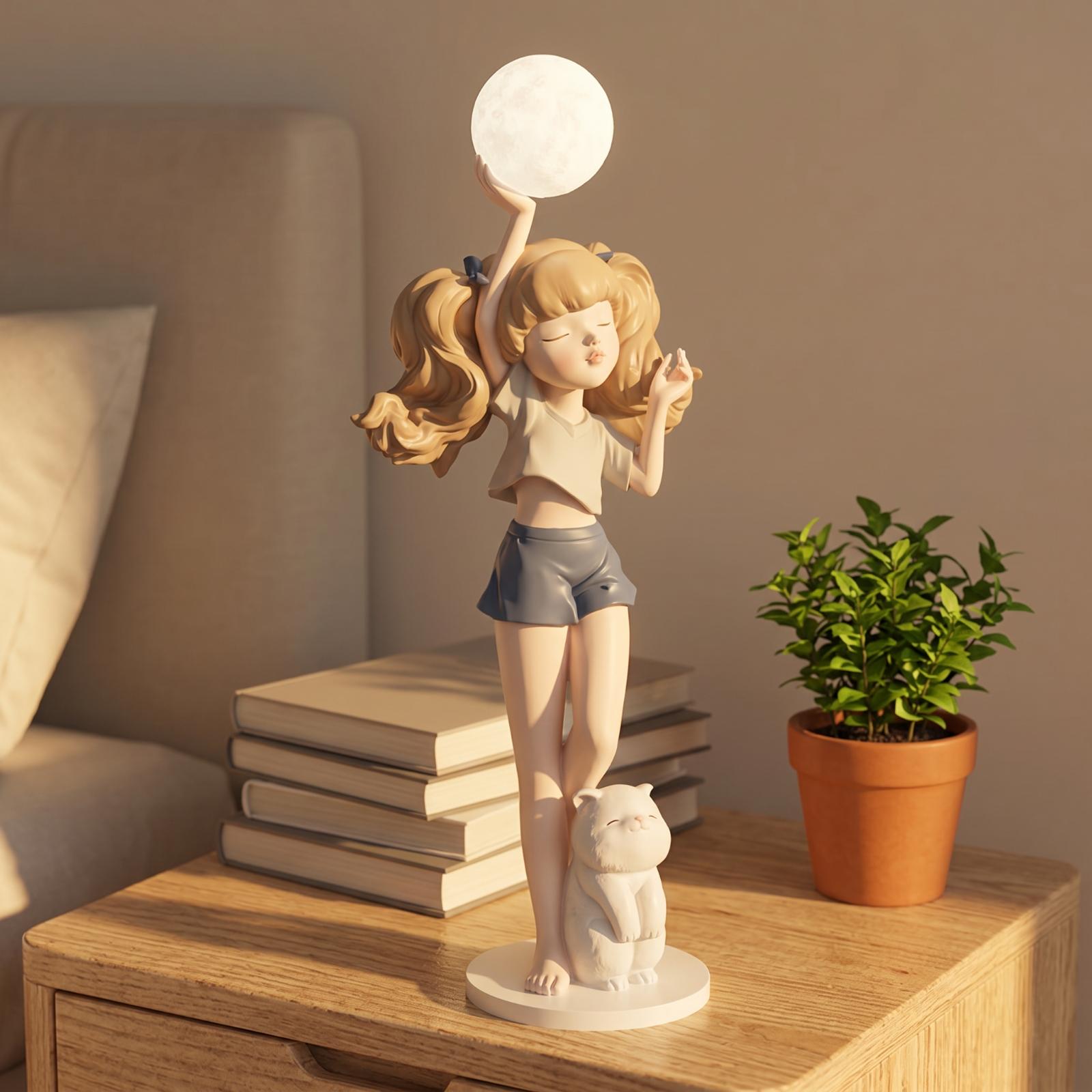 Elegant Girl Figurine Lamp wit - Lighting Decor Living Room review and price