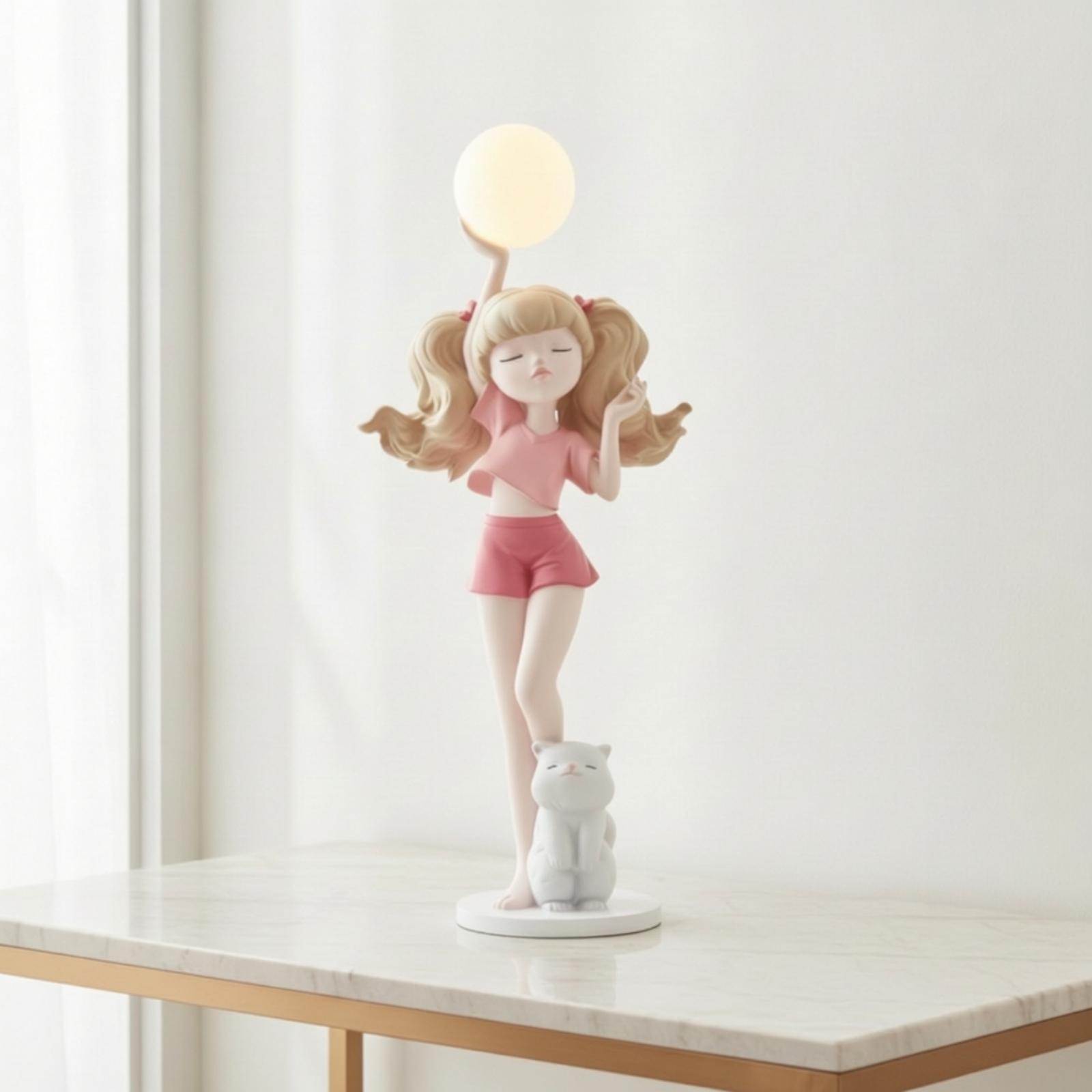 Elegant Girl Figurine Lamp wit - Lighting Decor Living Room review and price