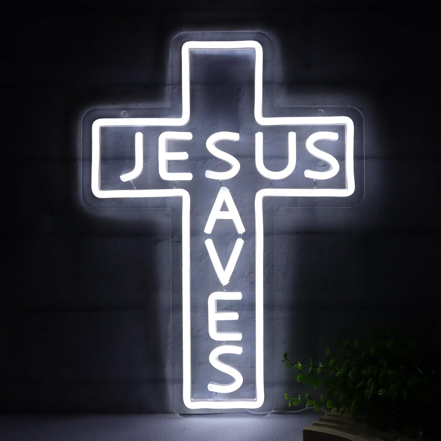 Jesus Saves Cross Neon Signs U - Lighting Decor Living Room review and price