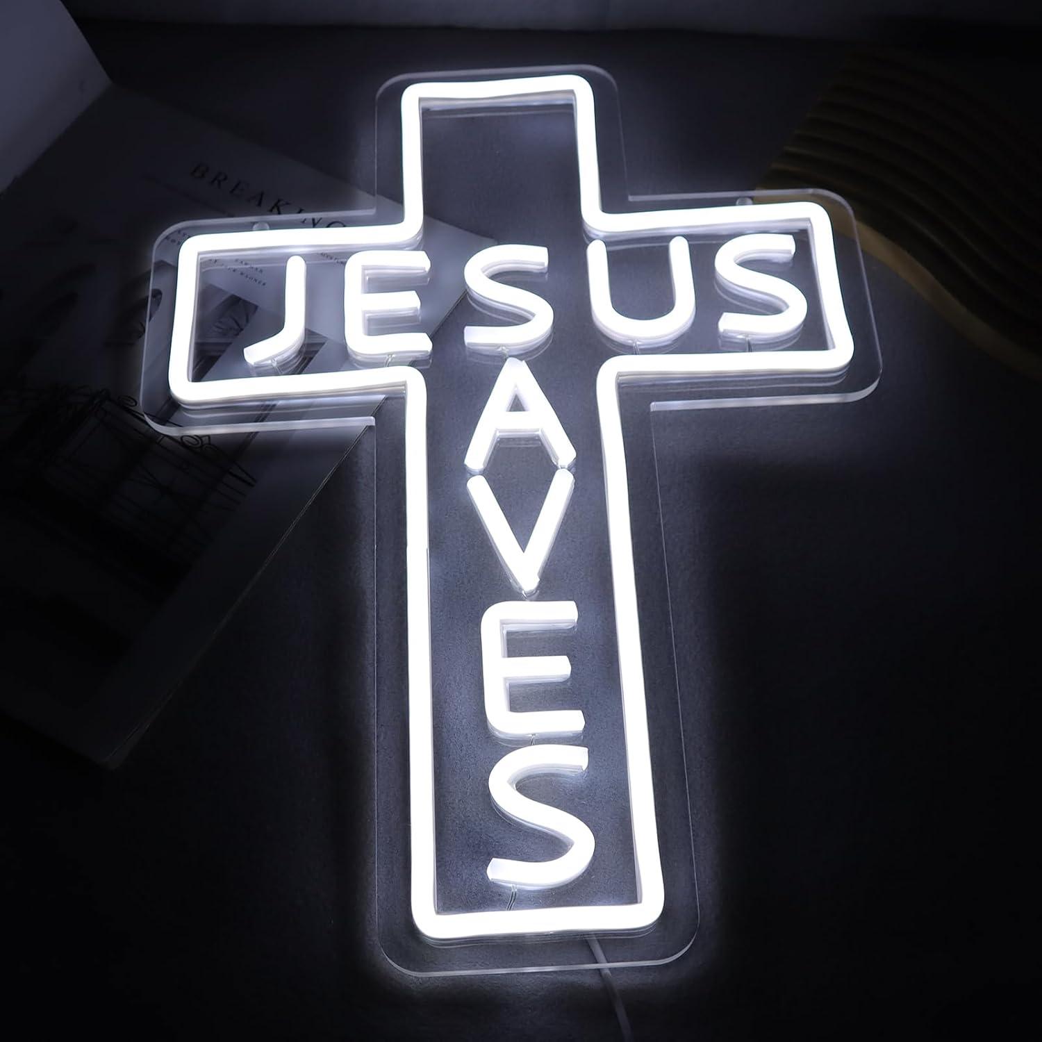 Jesus Saves Cross Neon Signs U - Lighting Decor Living Room review and price