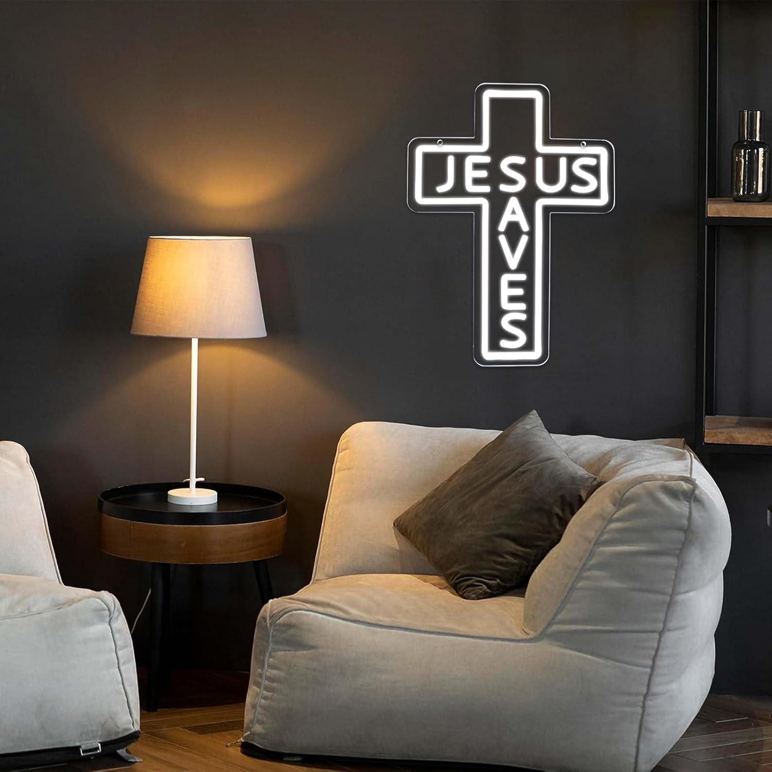 Jesus Saves Cross Neon Signs U - Lighting Decor Living Room review and price