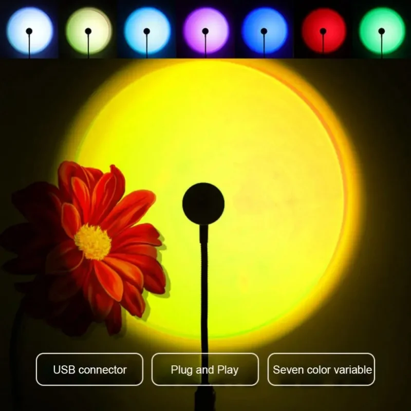Mini USB ED Sunset Lamp Nightl - Lighting Decor Living Room review and price
